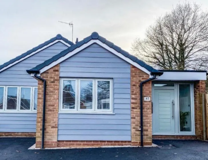 Bungalow with new tiled roof and white UPVC fascias